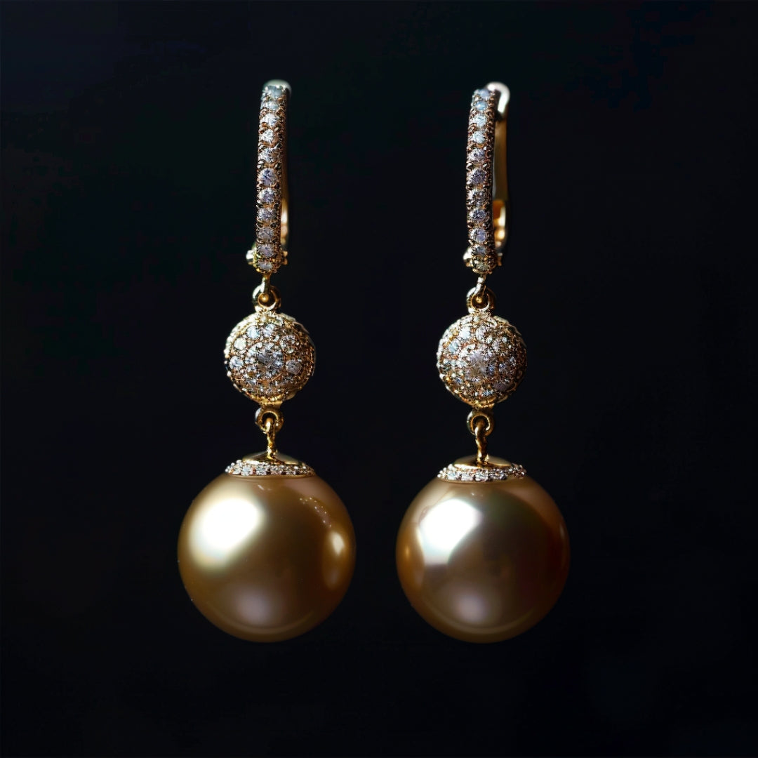 Big Dangling Pearl Earrings