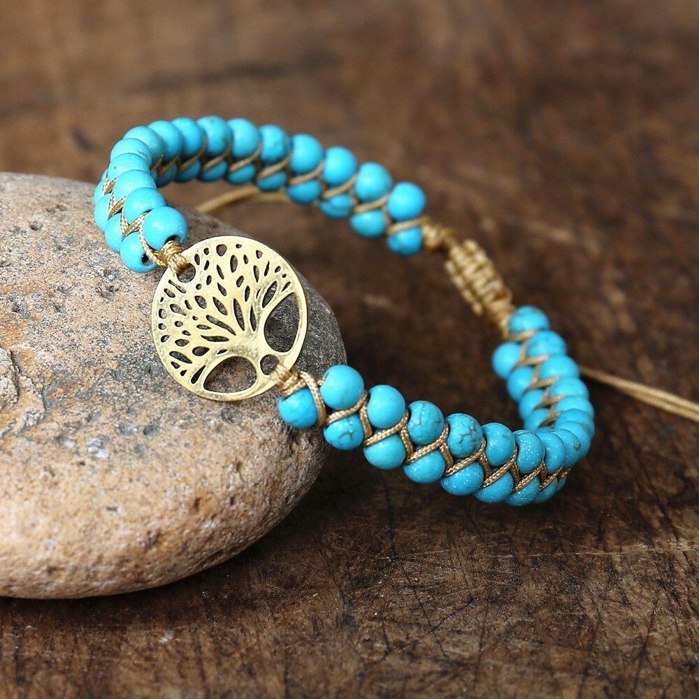 Bracelet Tree of Life Handmade Turquoise Stone (BUY 1 GET 1 FREE)