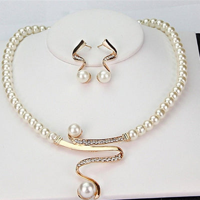Natural Pearl Necklace + Earrings Set (BUY 1 GET 1 FREE)